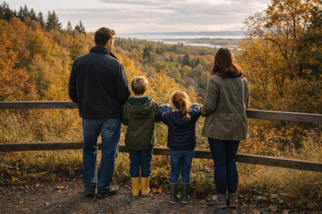 family-enjoying-nature-view-community-events-autumn-scenery