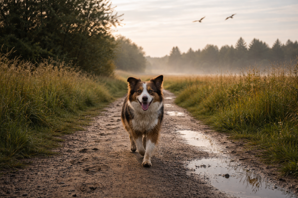 happy-dog-walking-in-nature-health-wellness-exercise-enjoyment