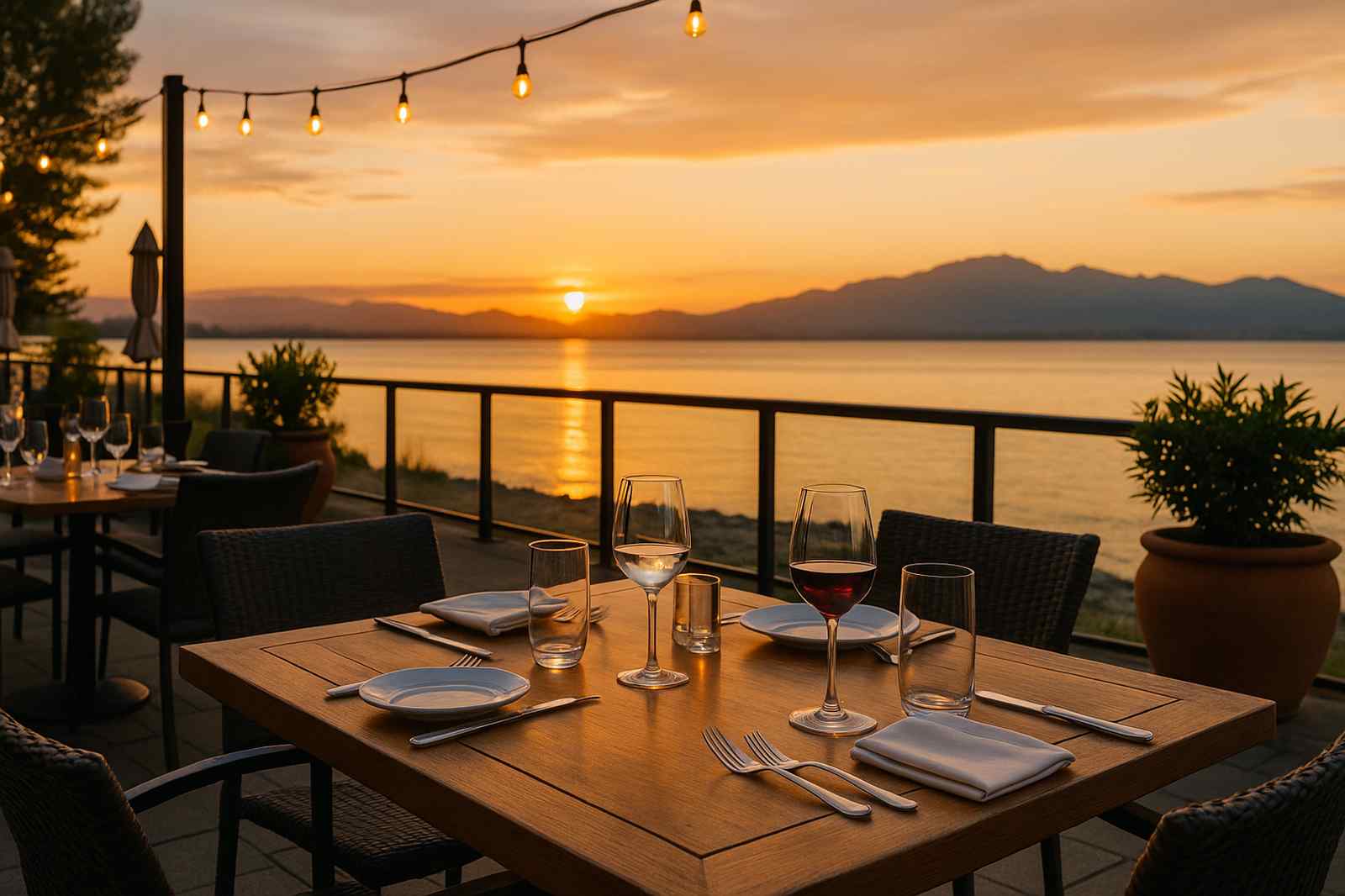 sunset dining over water local shopping Tsawwassen New Westminster: Neighbourhood Food Tour