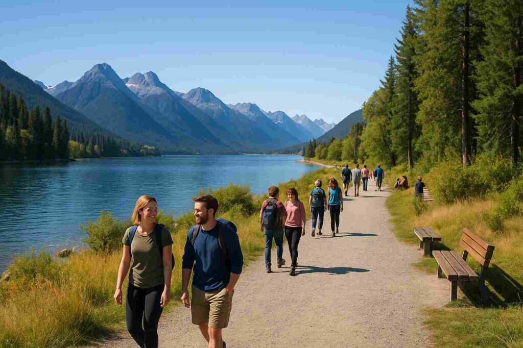 walking along the lake in scenic mountains local business directory Your Guide to Free Outdoor Fitness Trails in New Westminster BC walking along the lake in scenic mountains local business directory | GPS: 49.139317, -122.971347