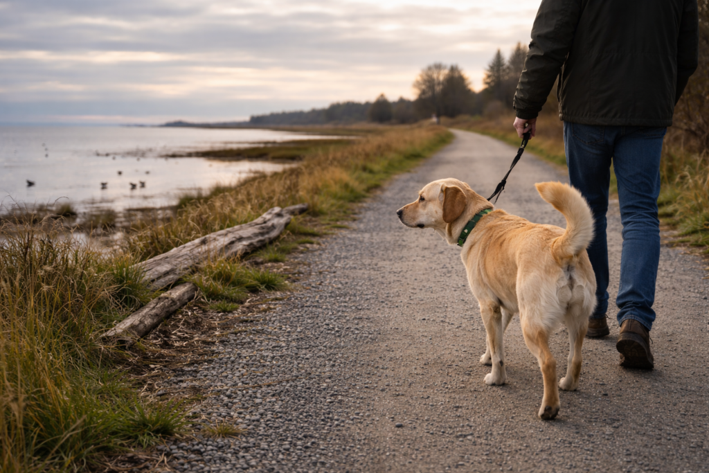 walking-with-a-dog-along-the-beach-community-events
