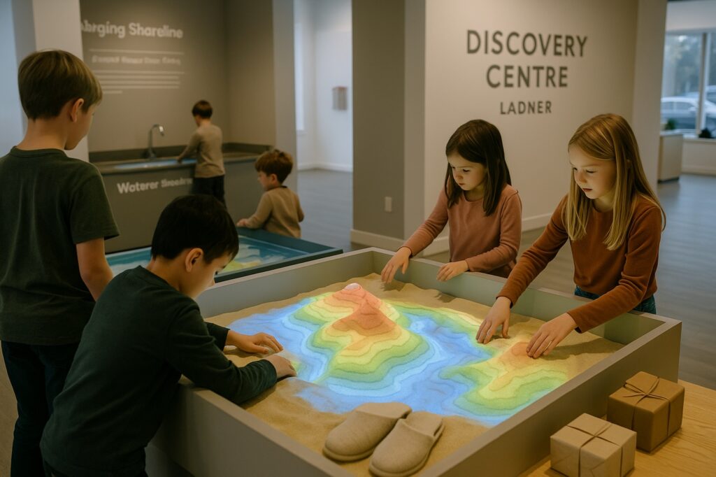 children playing sand display local discovery centre ladner Educational Fun for Kids: New Westminster BC