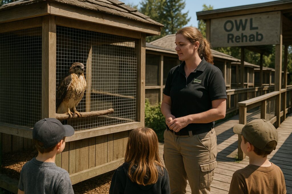 owl rehab visit with delta and kids learning about hawks Educational Fun for Kids: New Westminster BC