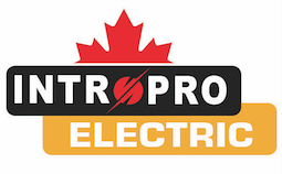 Intropro Electric logo featuring a red maple leaf and company name, Port Moody electrical contractor