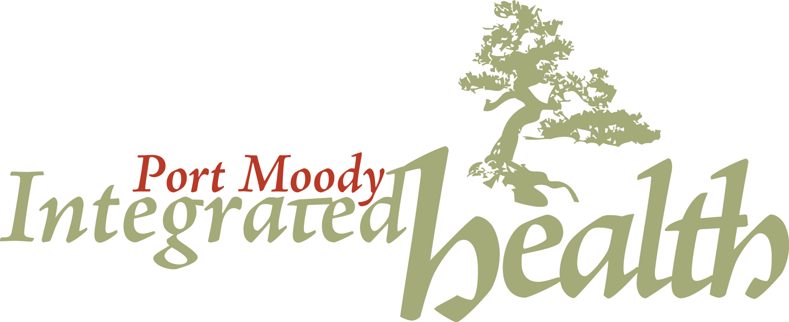 Port Moody Integrated Health logo with stylized bonsai tree