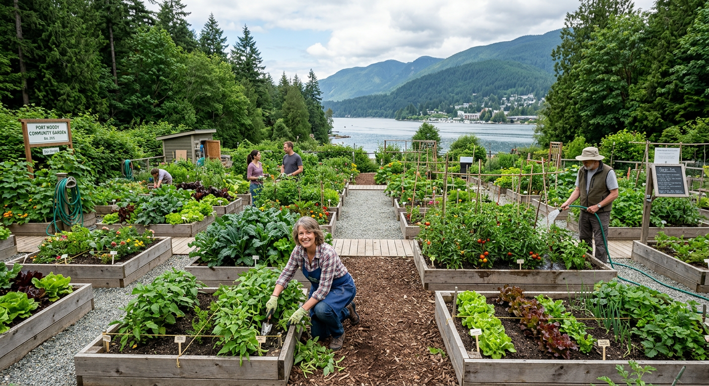 Port Moody community garden raised beds