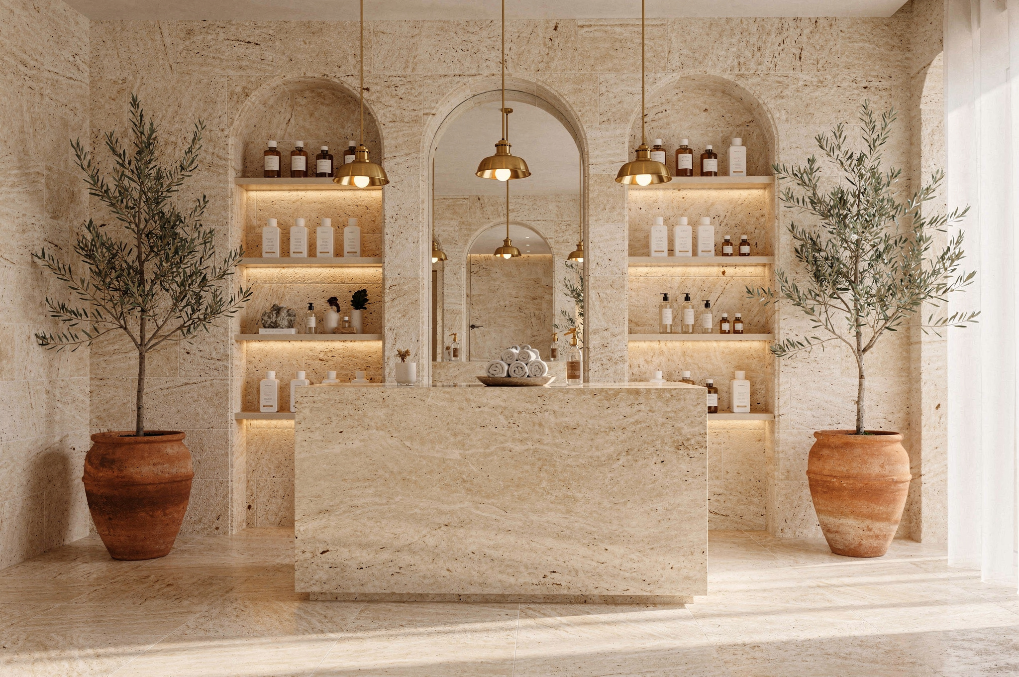 Angelo's Salon and Spa with comfortable spa reception and classic salon stations
