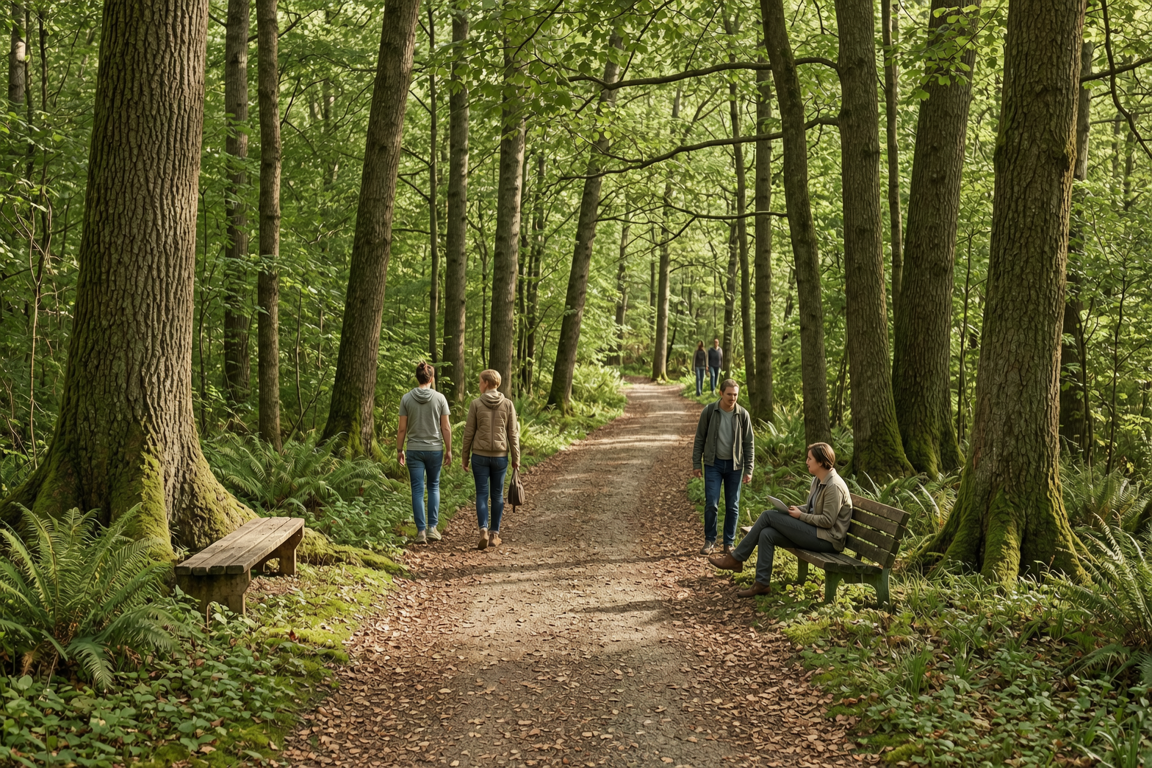 Tranquil forest path in Port Moody Tranquil forest path, Port Moody